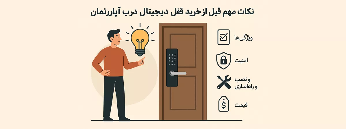 خرید قفل دیجیتال درب آپارتمان